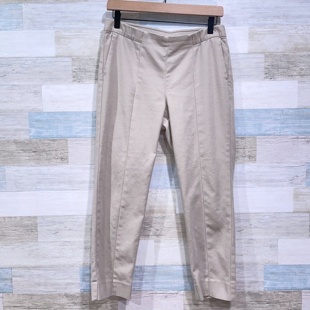 J Jill Essential Slim Ankle Pants Beige Pull On Mid Rise Womens 8P 8 Petite